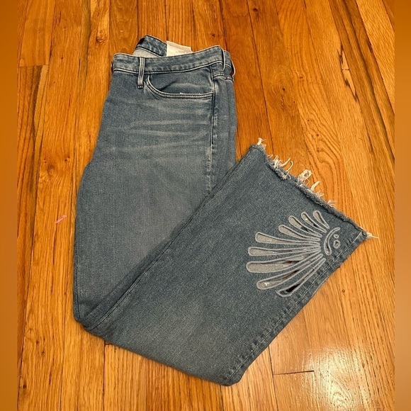 3x1 NYC Blue Cut Out Flare Jeans Size 28 - Picture 1 of 7